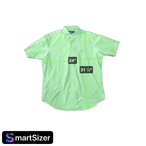 Ralph Lauren Mens Classic Fit Green Short Sleeve Button-Down Shirt Sz Large - Picture 6 of 8